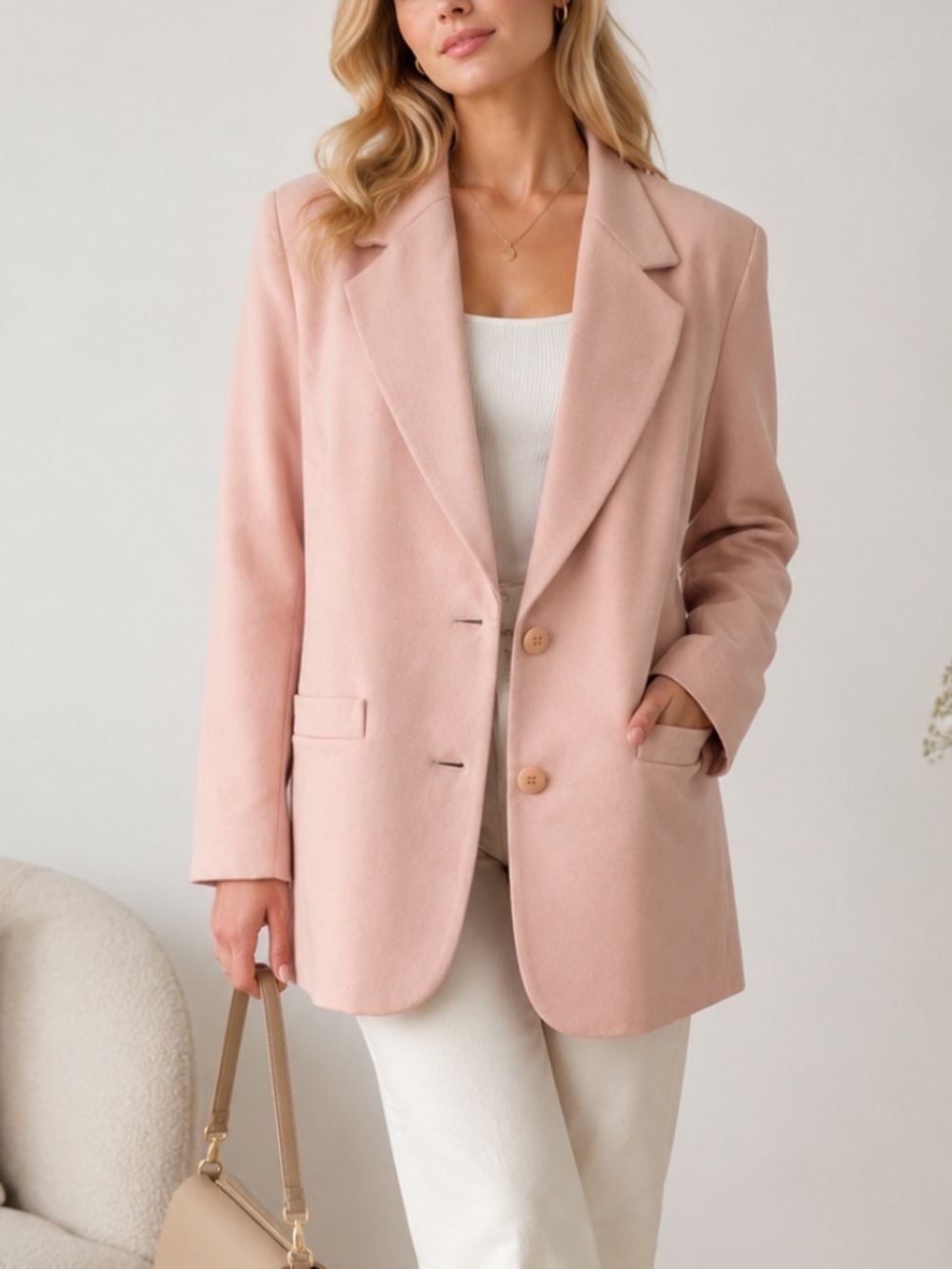 NYGARD Blush Pink Wool & Cashmere Blazer